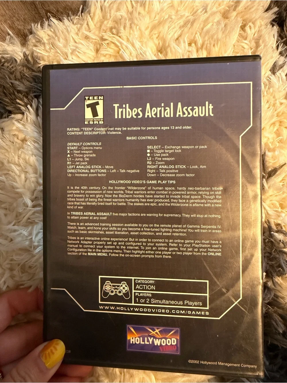Sony PlayStation 2 Tribes: Aerial Assault - Black with Blue & Orange Cover Art